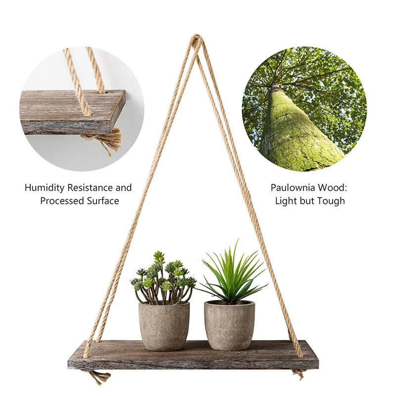 Wall Swing Wood Hanging Storage Shelves