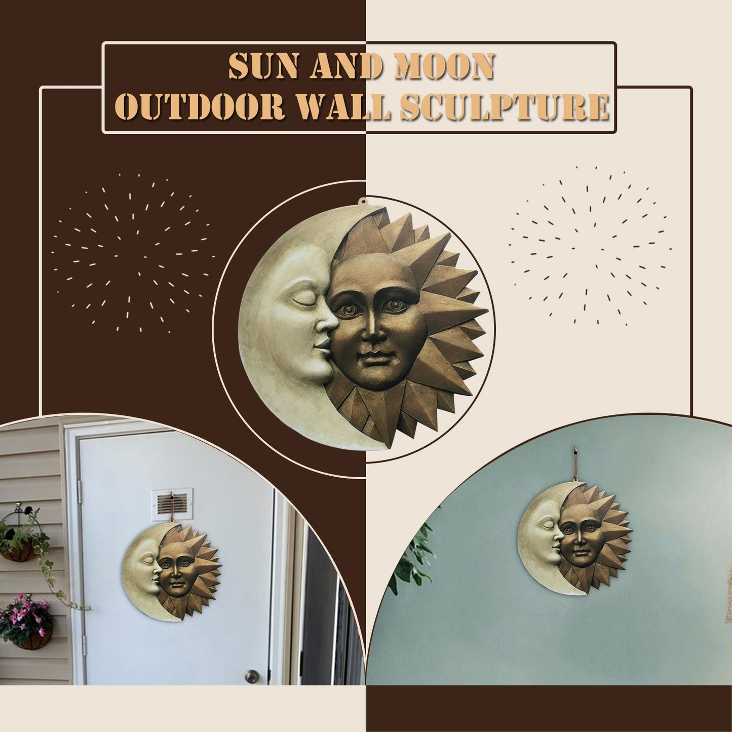 Celestial Sun And Moon Wall Sculpture