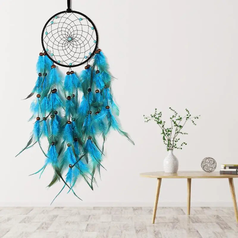 Indian Dream Catcher with Rattan Bead and Feathers