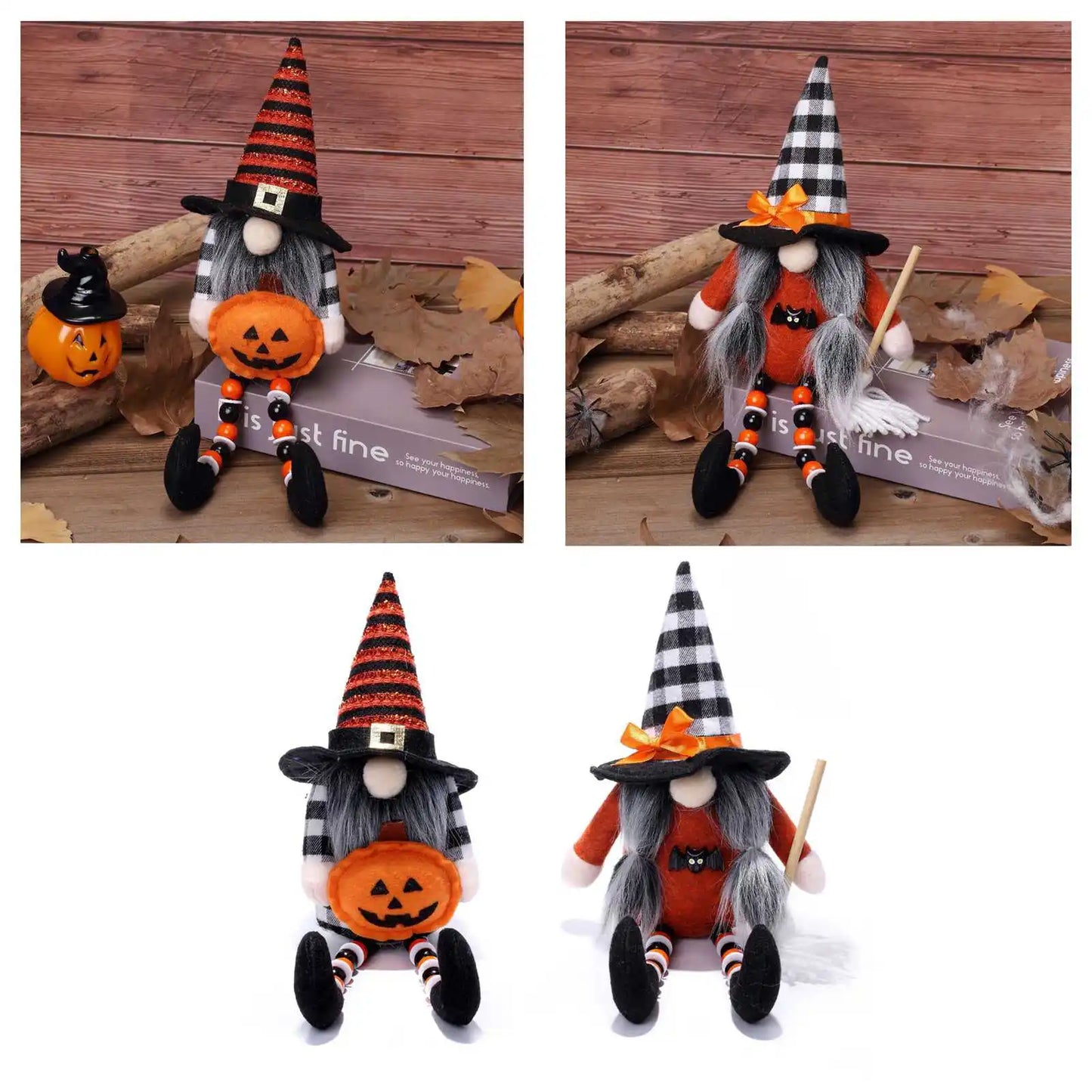2 Halloween faceless Gnome decorations.