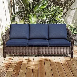 78" Wicker 3-seat Sofa