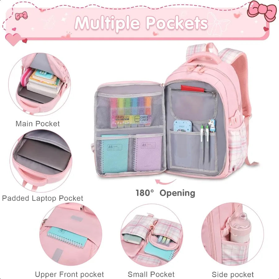 3PCS Cute Backpack for Girls