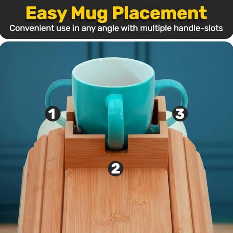 Sofa Armrest Bamboo Cup Holder