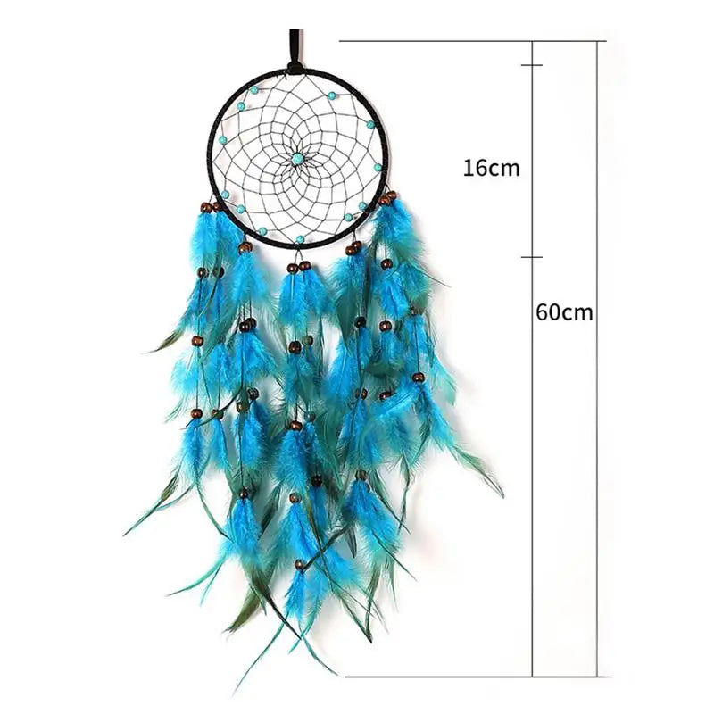 Indian Dream Catcher with Rattan Bead and Feathers