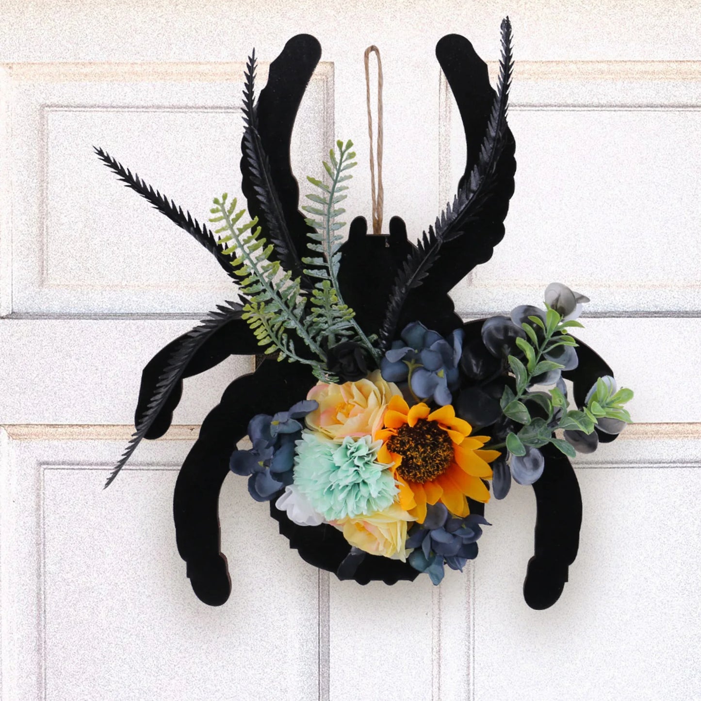 Halloween Spider Wooden Faux Wreath