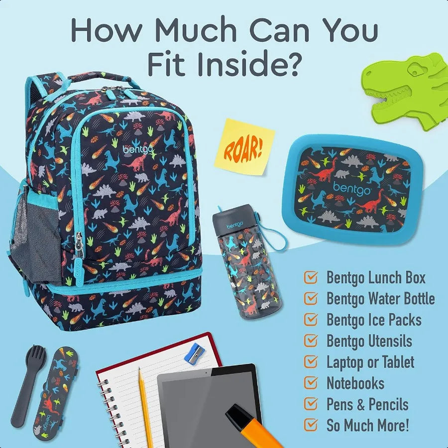 2in1 Unique Print Backpack w/Insulated Lunch Bag