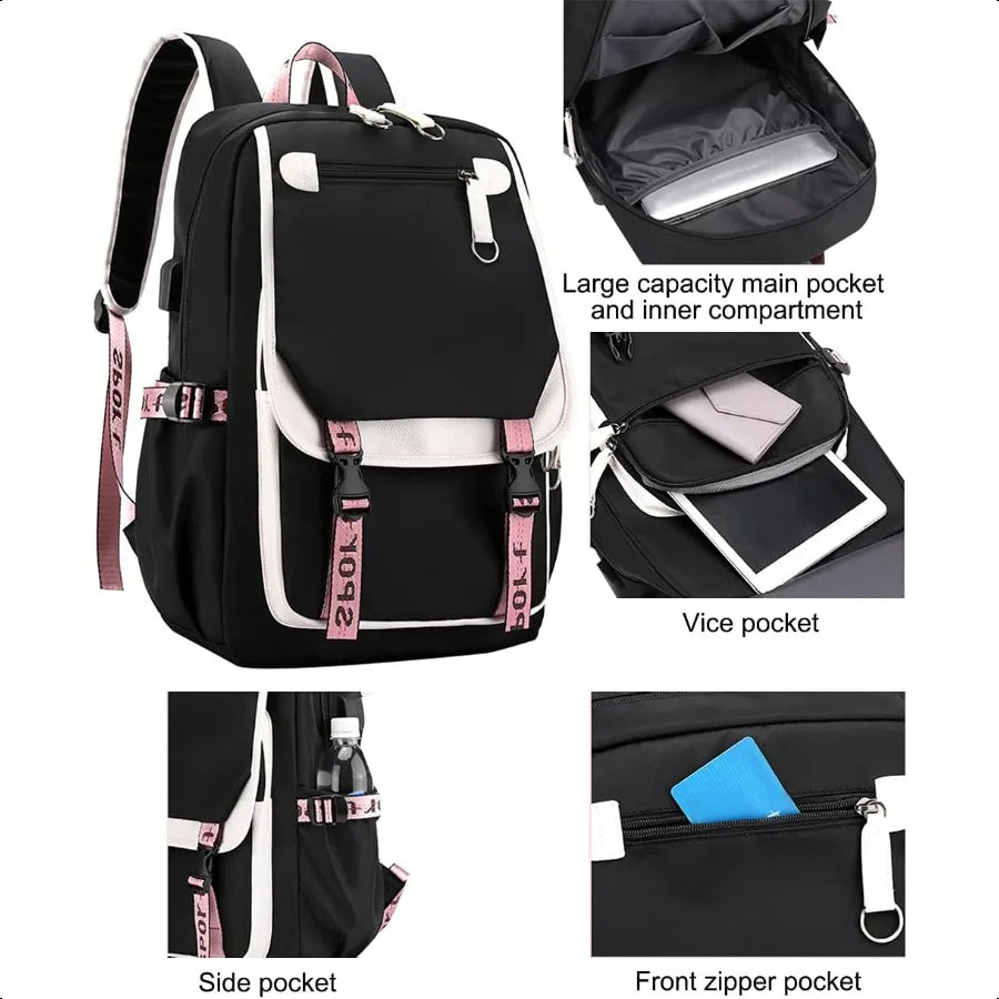 Girls' Backpack with USB Charge Port