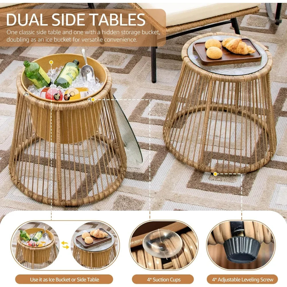 6 Pcs Outdoor Wicker Furniture Set w/Cushions