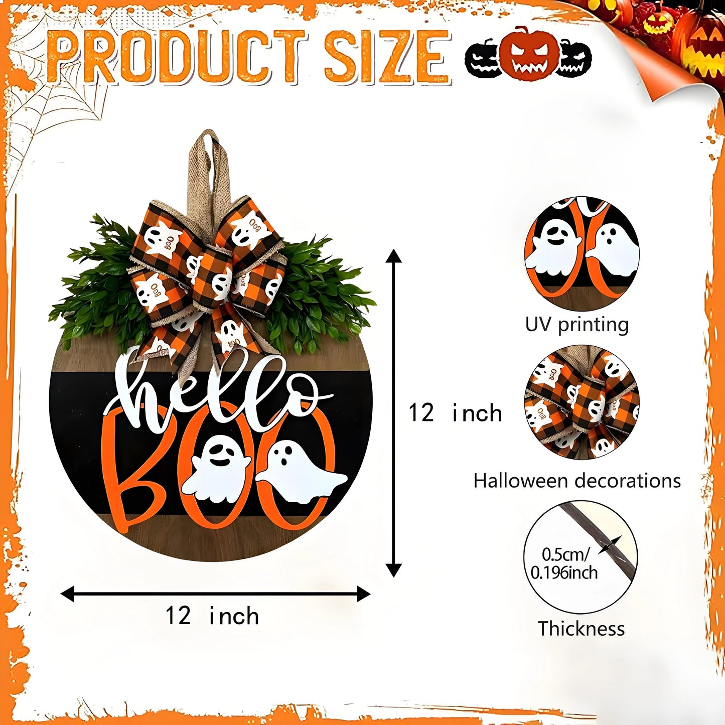 Farmhouse Style Front Door Halloween Welcome Sign
