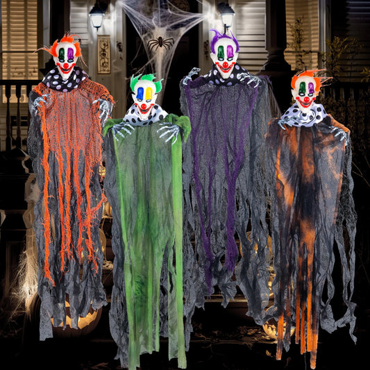 4 Pcs Scary Outdoor Ghost Clown Halloween Decorations
