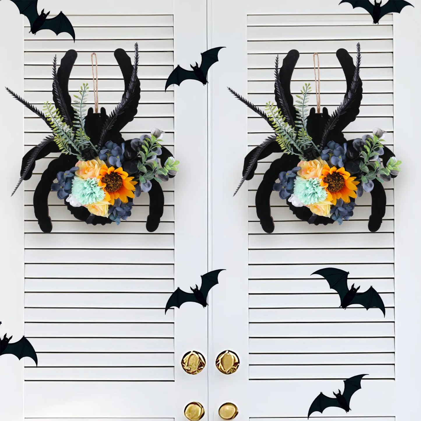 Halloween Spider Wooden Faux Wreath