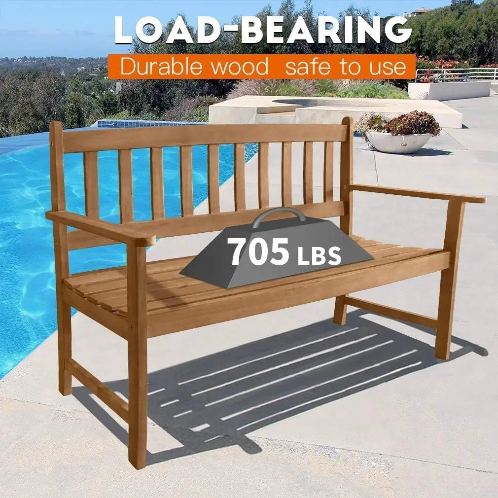 Patio Garden Armrest / Wooden Bench