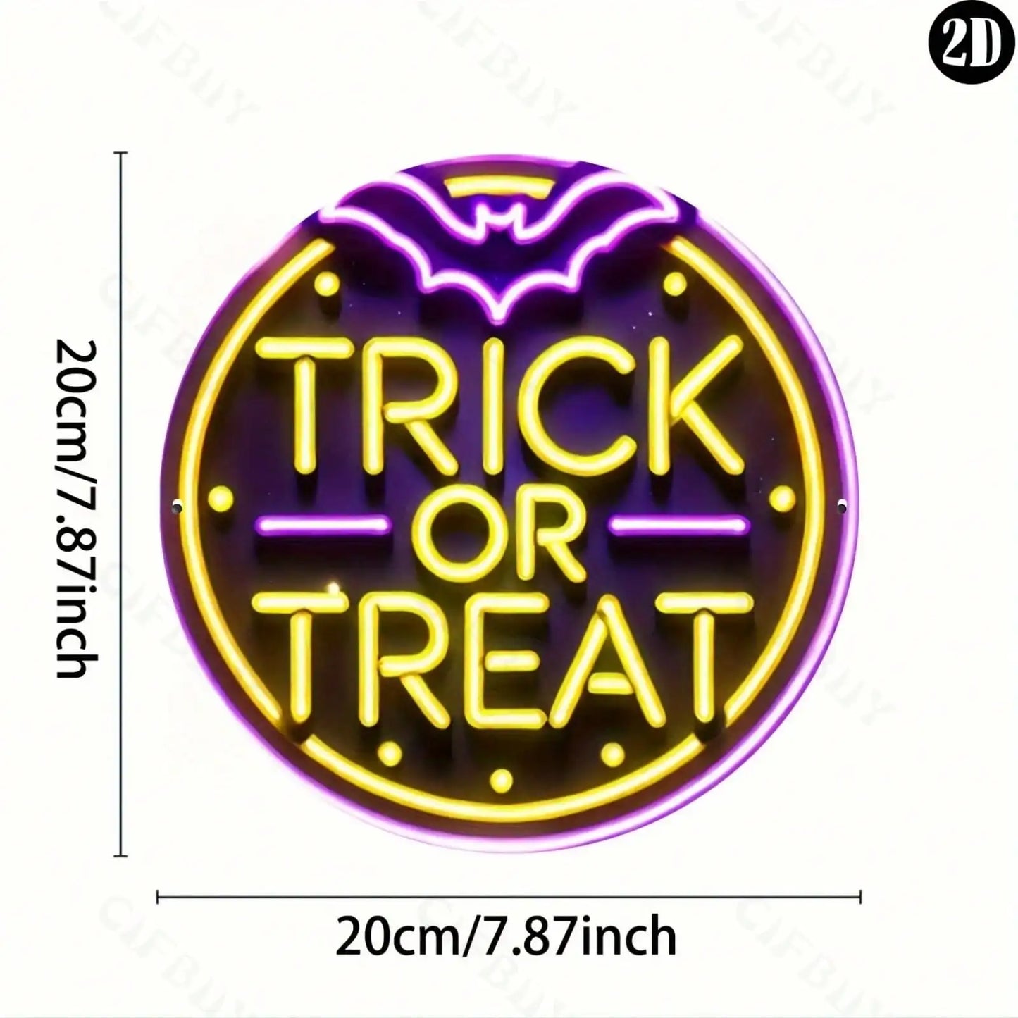 8x8" Halloween "Trick or Treat" Metal Sign