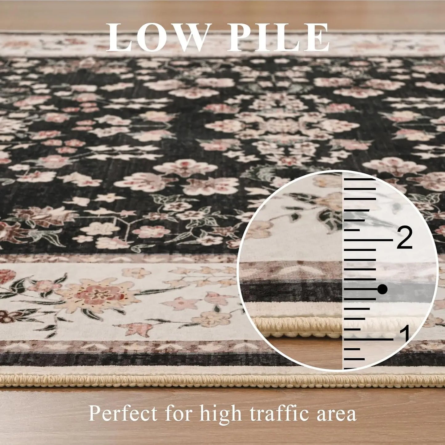 Vintage Floral Print Area Rugs