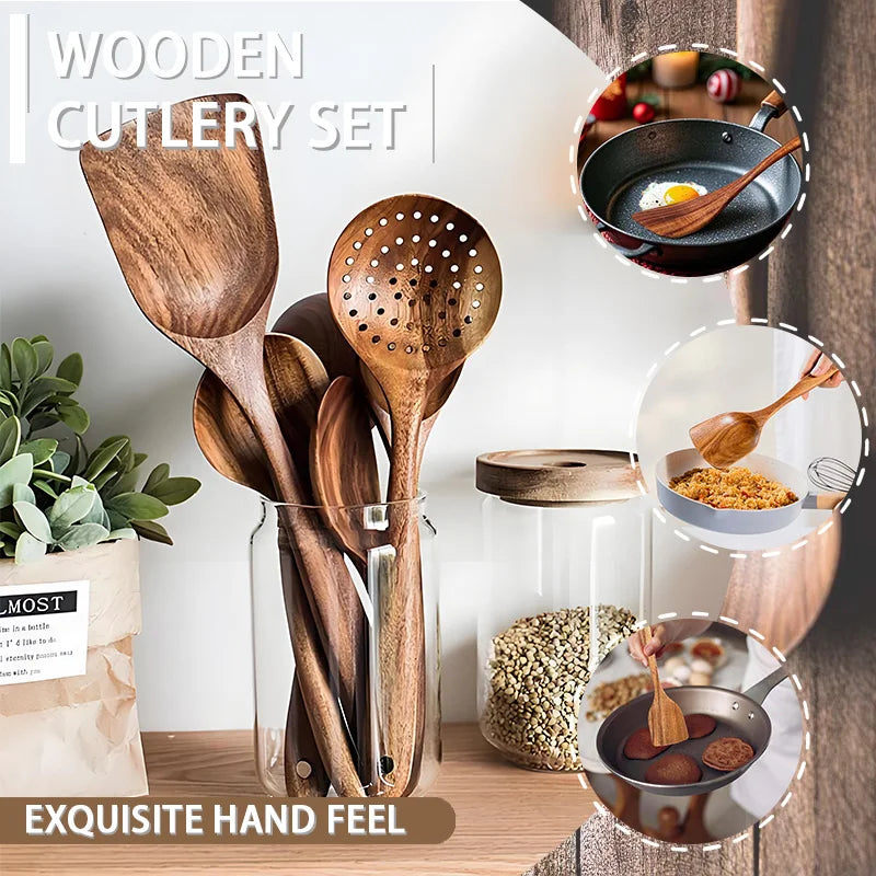 5-Pieces Wooden Kitchen Utensils Set