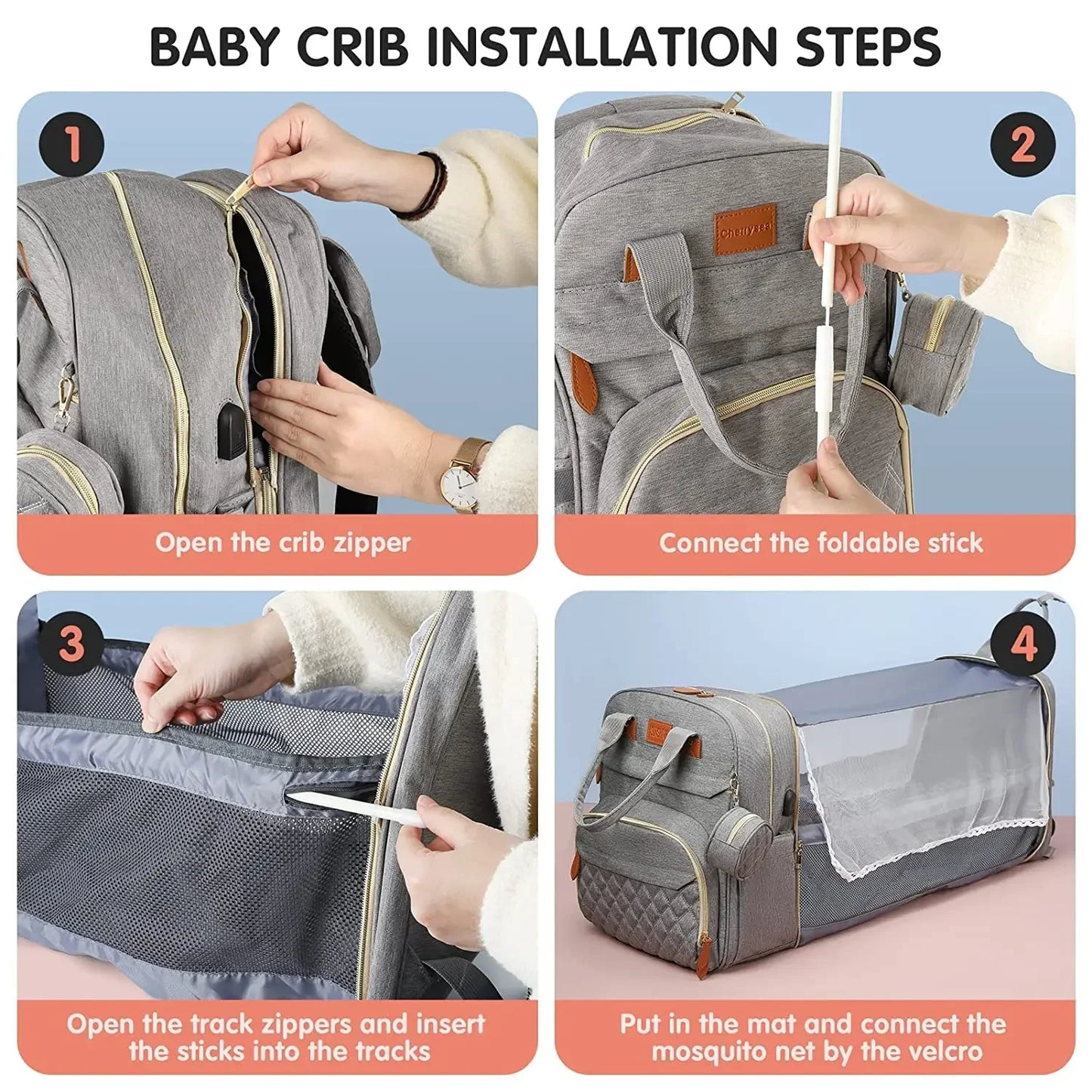 3 In 1 Diaper Bag Backpack / Travel Bag