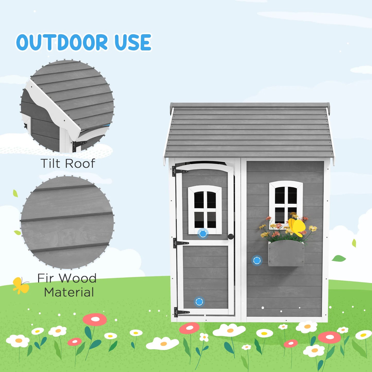Outdoor Wooden Playhouse for Kids