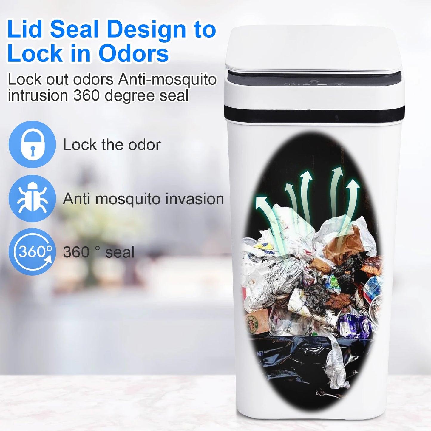 2 Pack 12L Automatic Trash Cans