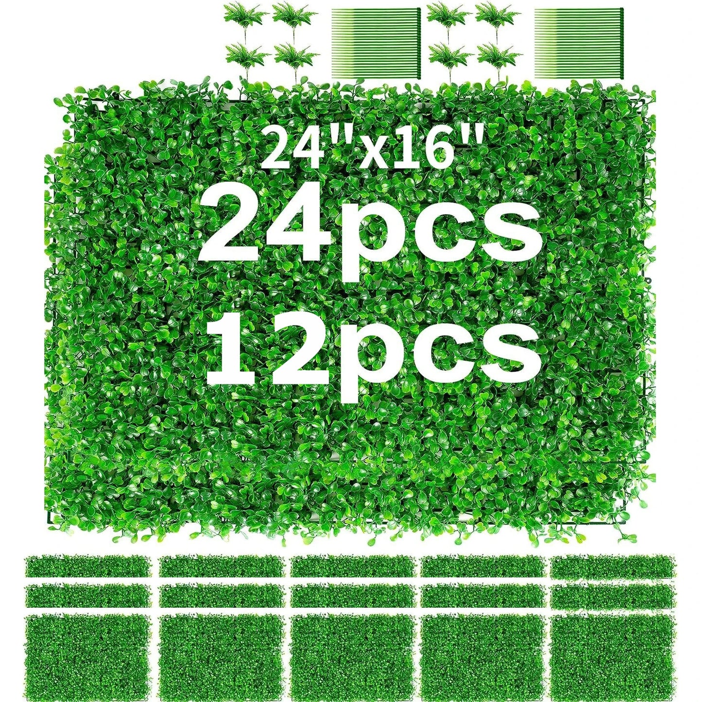 Artificial Bright Green Lawn Privacy Fence