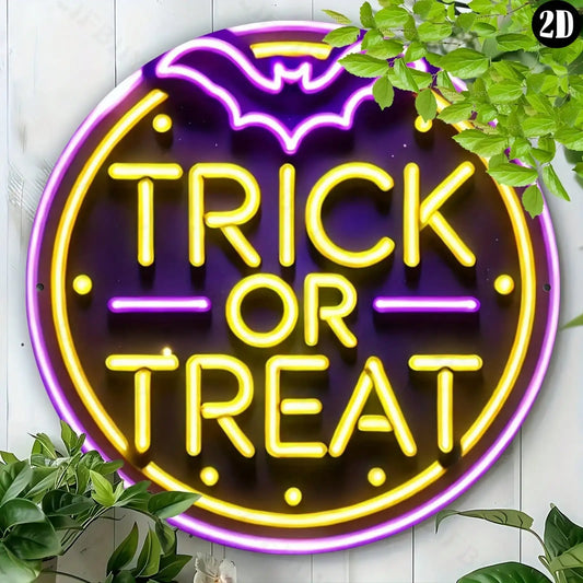 8x8" Halloween "Trick or Treat" Metal Sign