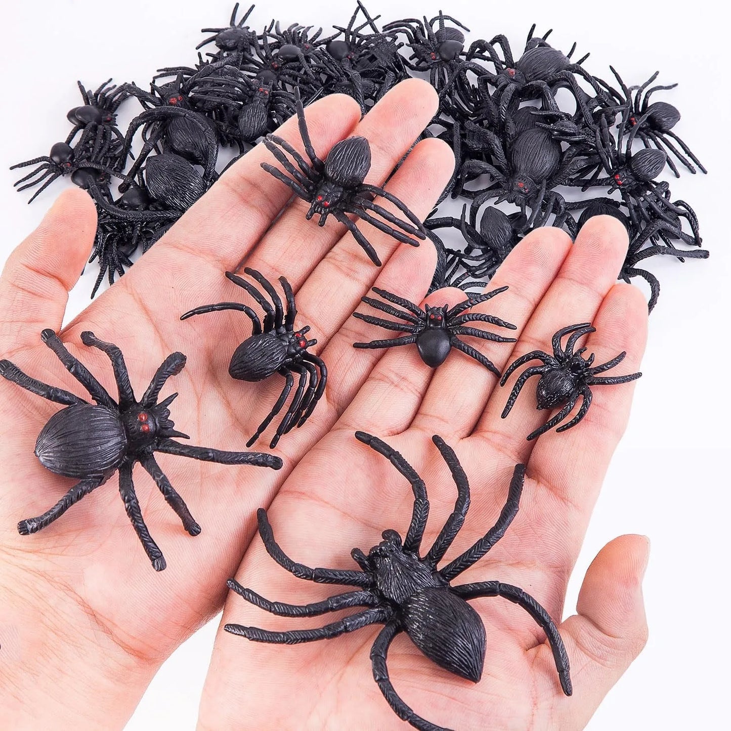 60 Pieces Realistic Plastic Spider Rings