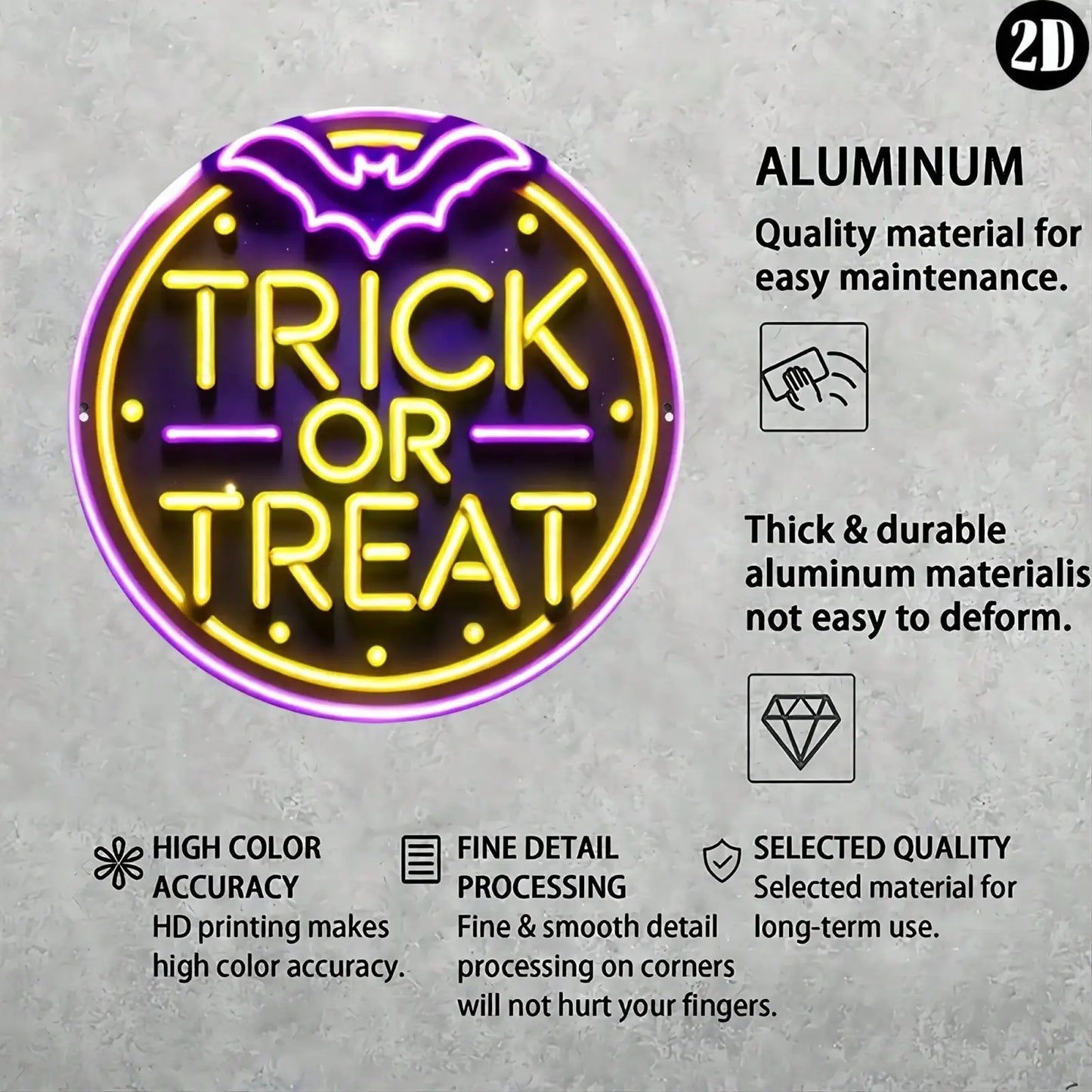 8x8" Halloween "Trick or Treat" Metal Sign