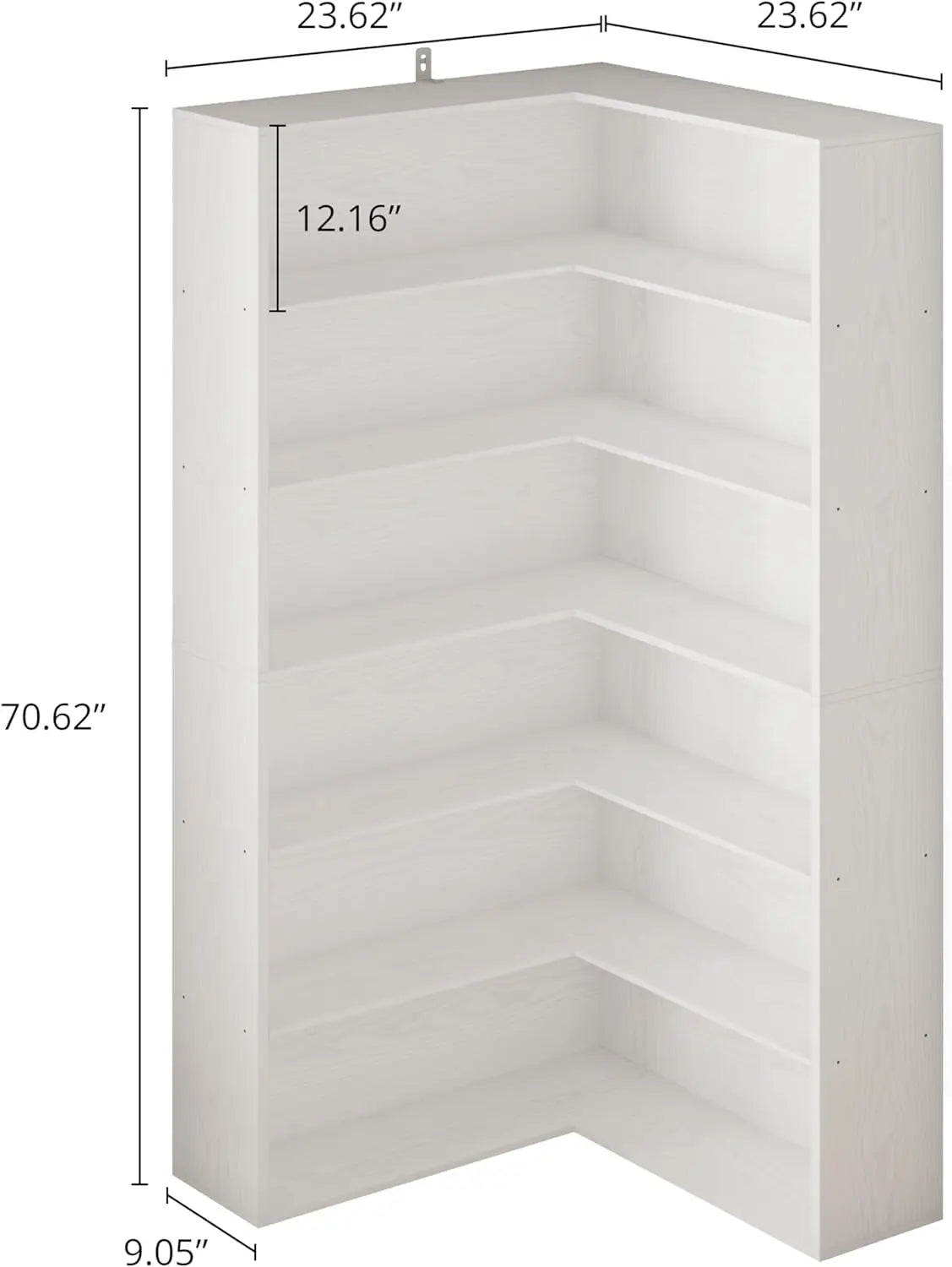 6 Tier Corner Bookshelf with storage space