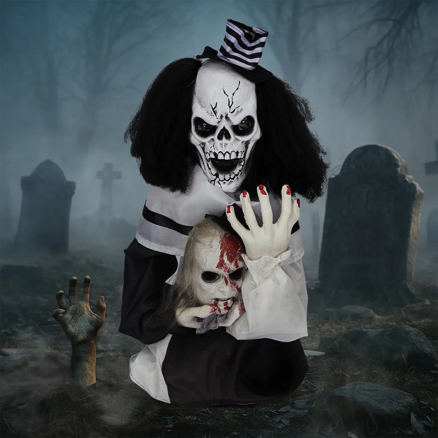 Scary Clown with Creepy Sound Haunted House Props