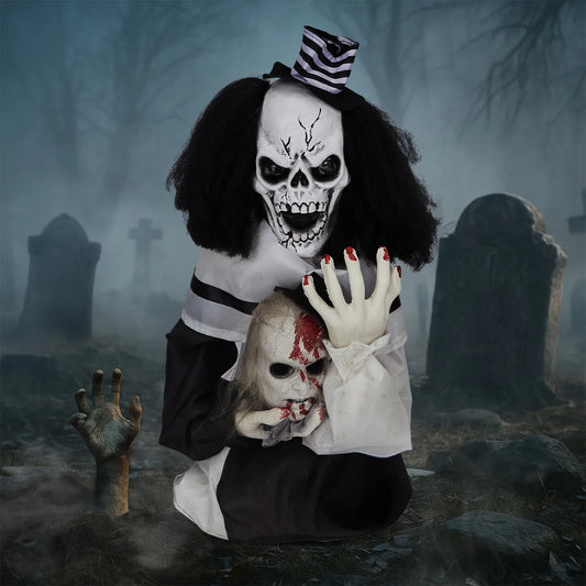 Scary Clown with Creepy Sound Haunted House Props
