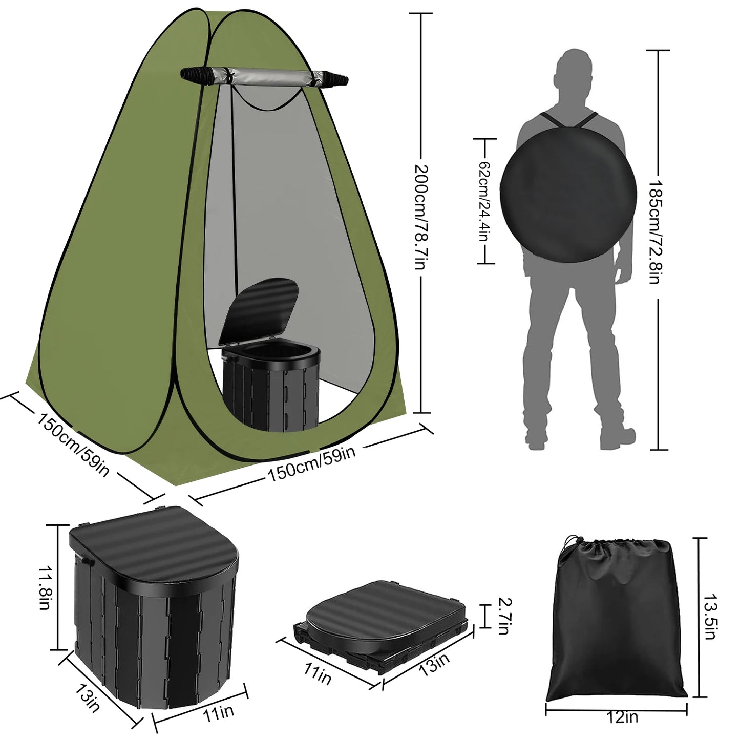 Privacy Camping Shower Tents Changing Room / Toilet