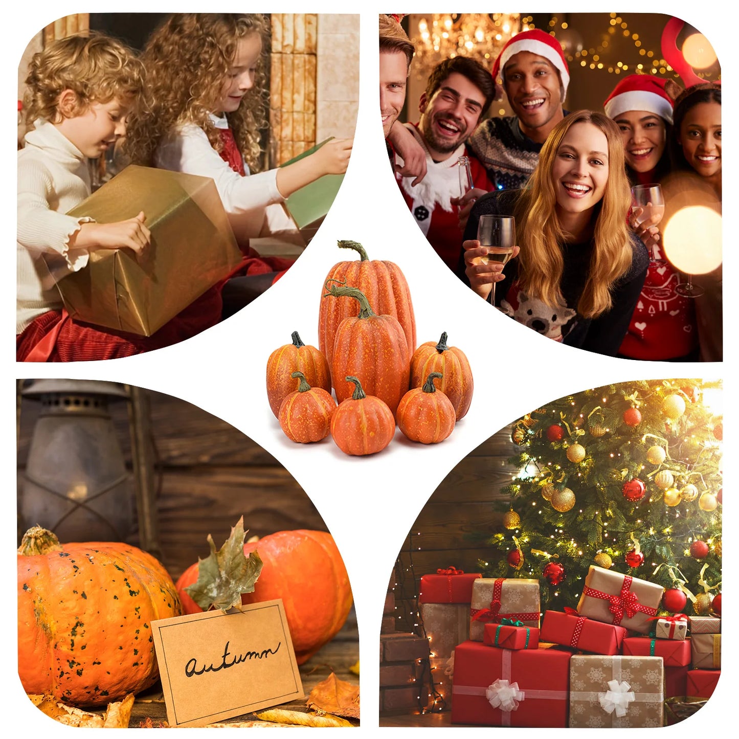 Realistic Artificial Halloween Pumpkin Ornaments