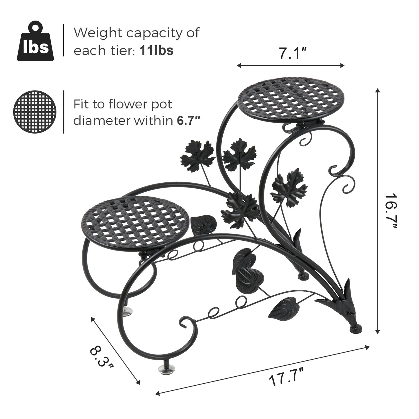 Elegant Iron Flowerpot Holder Rack for Garden