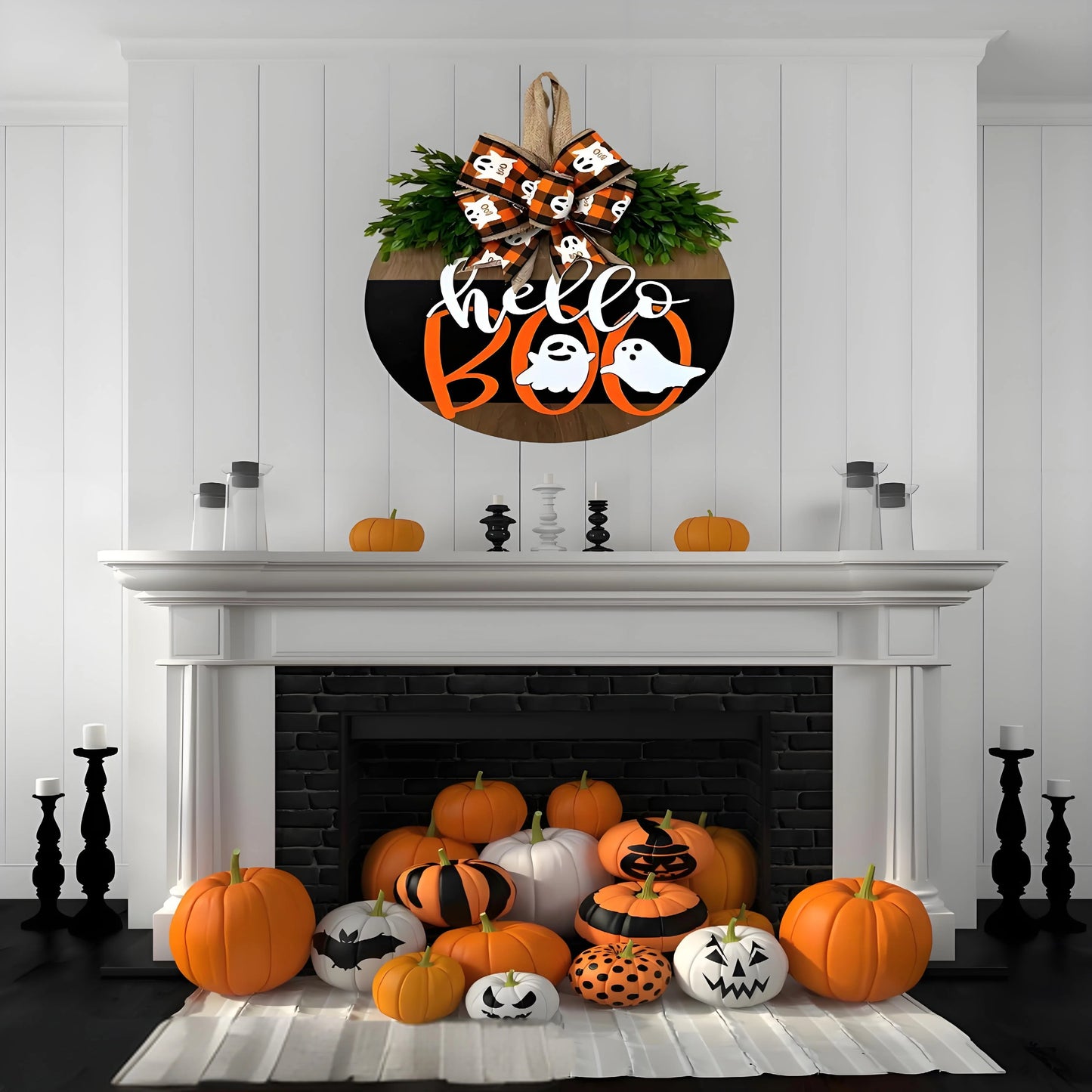 Farmhouse Style Front Door Halloween Welcome Sign