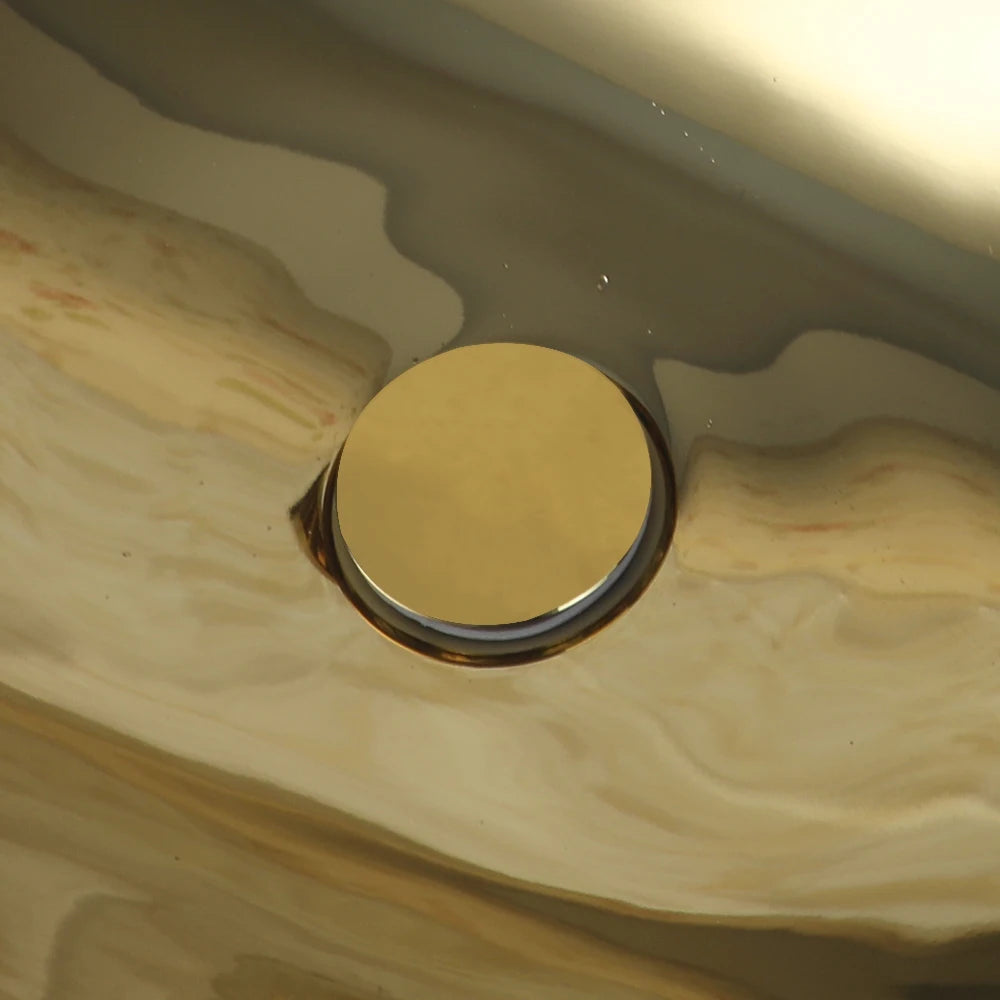 Gold Ceramic Luxury Bathroom Vessel Sink