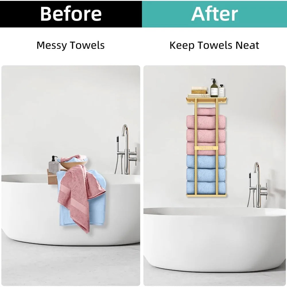 30-inch Wall Mounted Towel Rack for Rolled Towels