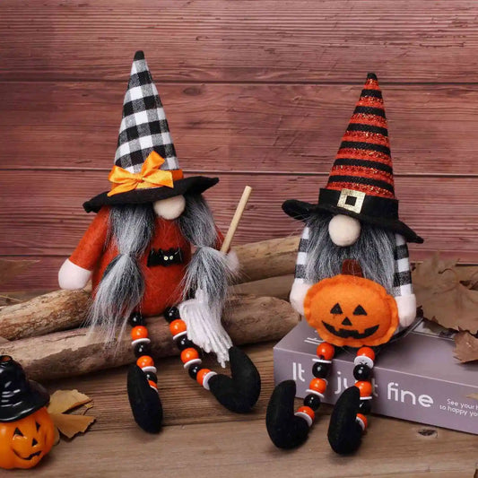 2 Halloween faceless Gnome decorations.
