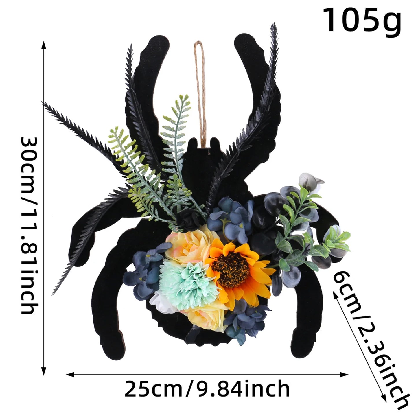Halloween Spider Wooden Faux Wreath