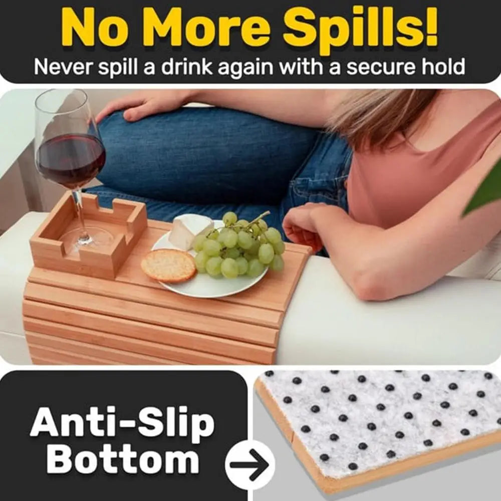 Sofa Armrest Bamboo Cup Holder