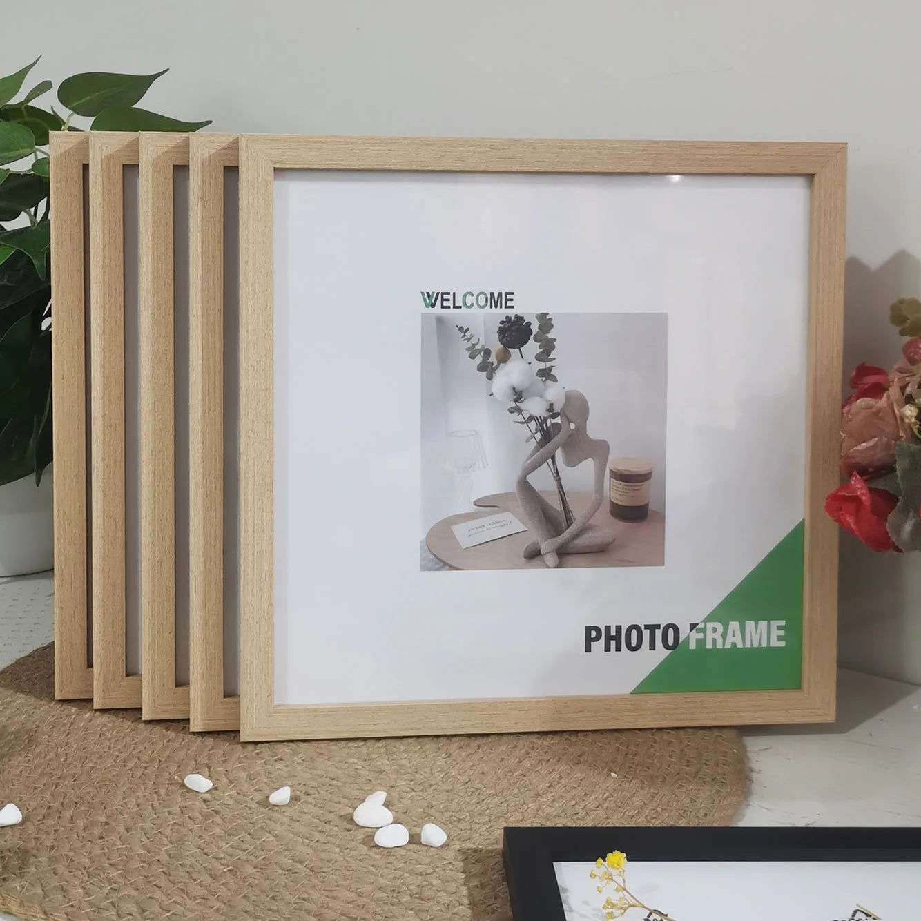 5pc Square Wooden Photo Frames