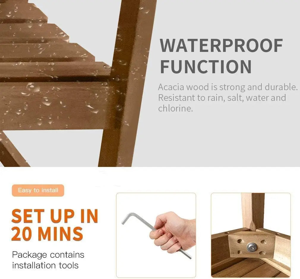 Patio Garden Armrest / Wooden Bench