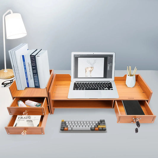 Wooden Computer Monitor Booster Stand