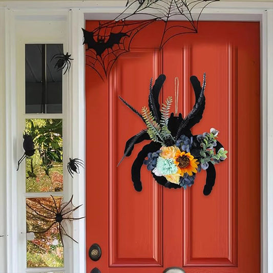 Halloween Spider Wooden Faux Wreath