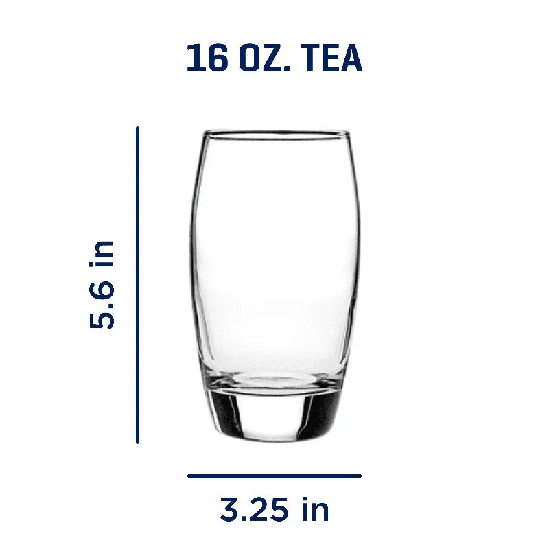 Set of 8 Heavy Base Clear Drinking Glass