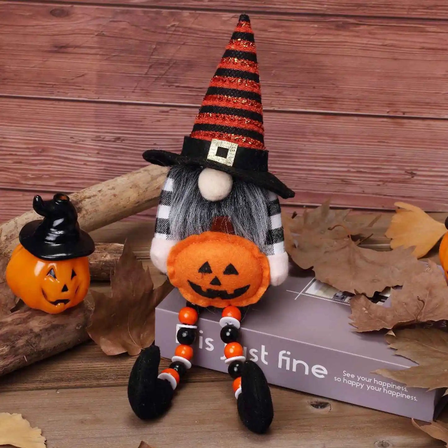 2 Halloween faceless Gnome decorations.