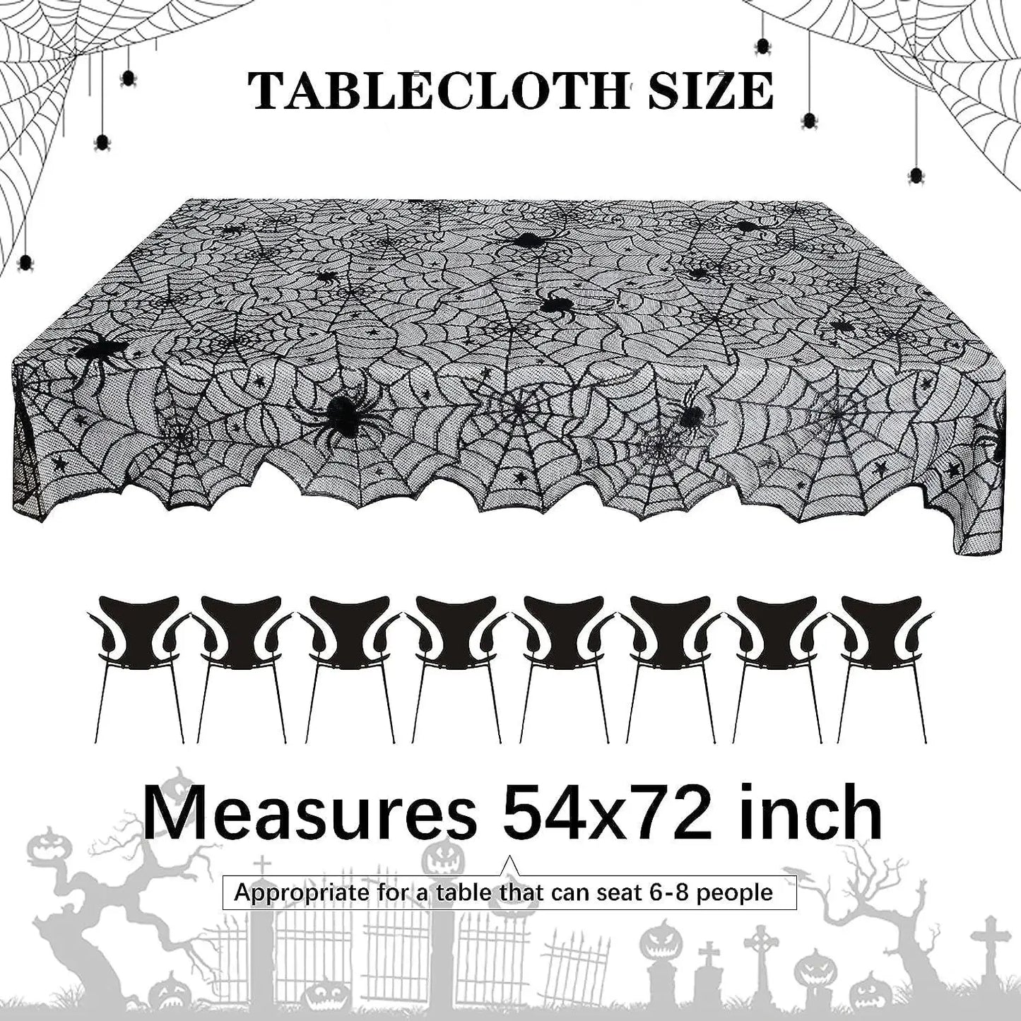 1pc Halloween lace spider web tablecloth