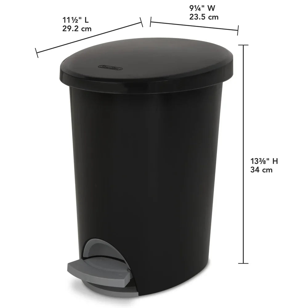 Hands-Free 2.6 Gallon Step-On Trash Can