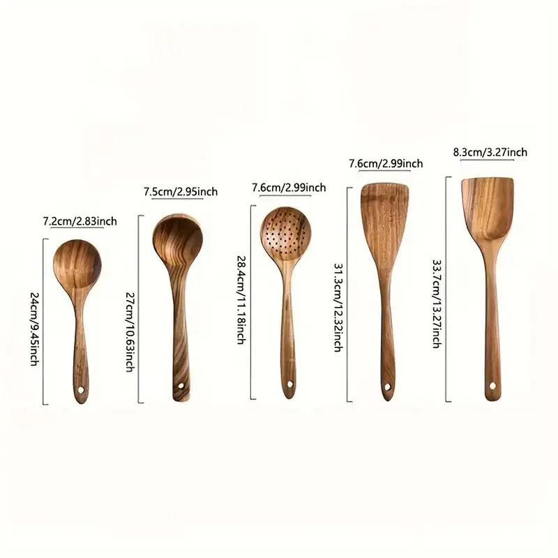 5-Pieces Wooden Kitchen Utensils Set
