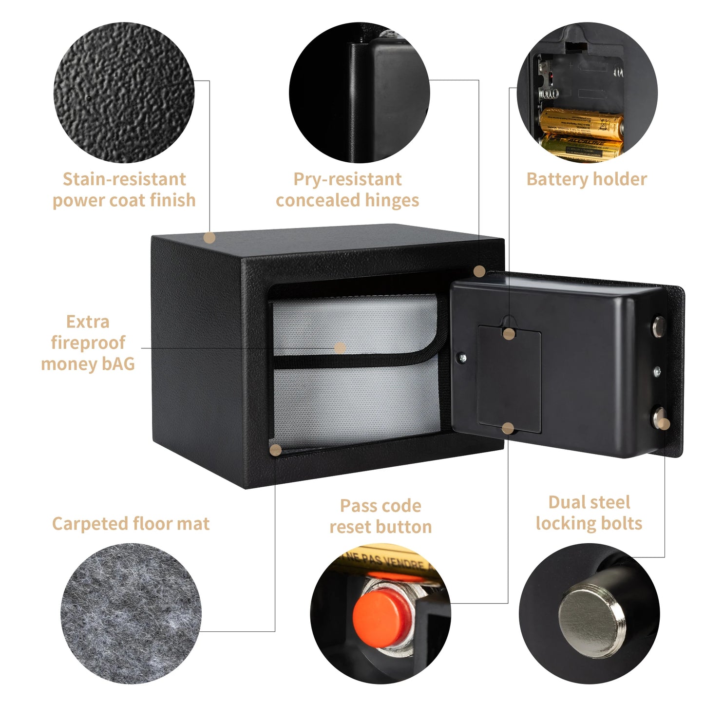 0.2 Cubic Feet Electronic Digital Safe Box