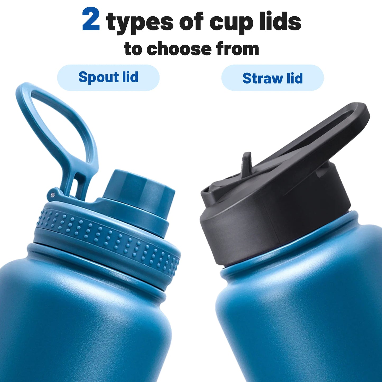 22/32/40oz Stainless Steel Sports Flask Water Bottle