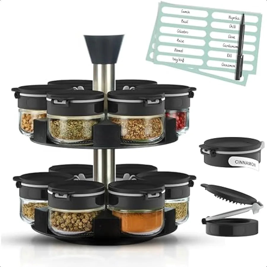 Rotating Spice Rack for Kitchen Countertop